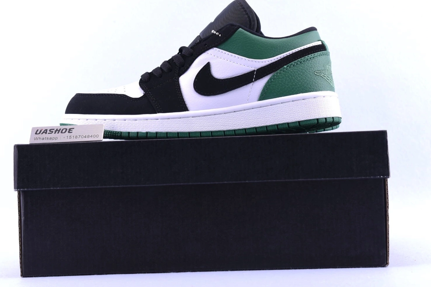 553558-113 Mystic Jordan 1 White Low  Black Green 1208